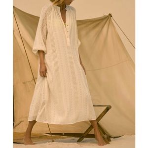 Zara openwork embroidery midi maxi dress